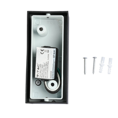 Gartenfassadenleuchte Wandleuchte GU10 IP44 oben/unten rund schwarz VT-7652 V-TAC