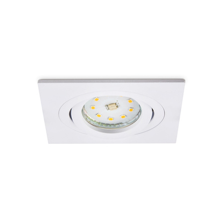 Halogen-Einbauleuchte GU10 MR16 OH28 quadratisch beweglich mattweiß Kobi