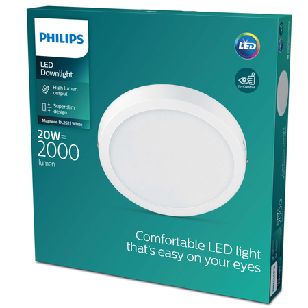 Plafond Panel LED Deckenanbauleuchte MAGNEOS 20W 2700K 28cm Weiß Downlight Rund PHILIPS