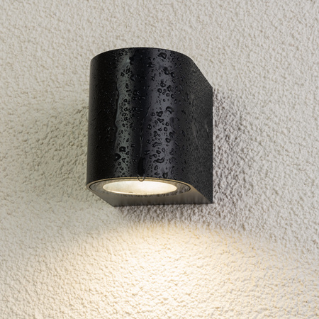 Wandleuchte Außen GU10, Garten-Wandleuchte Schwarz ALLIUM LUMILED