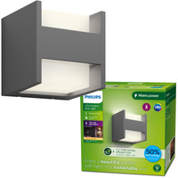Garten LED Wandleuchte ARBOUR 3.8W 2700K Warm IP44 Up-Down Anthrazit PHILIPS