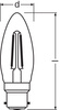 LED-Lampe B35 Kerze B22d 2.5W = 25W 250lm 2700K Warm 300° Retrofit Glühfaden CLASSIC Osram