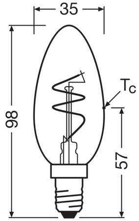 LED Dekorative Glühbirne B35 Kerze E14 3.5W = 28W 300lm 2200K Warm CRI90 300° Amber Glühfaden Dimmbar Vintage 1906 Osram