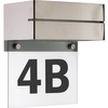 LED-Gartenlampe beleuchtete Hausnummer Türerhöhung Wandleuchte 6W IP54 Silber Volteno