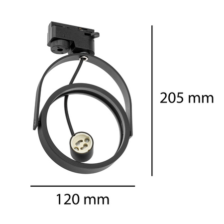 Beleuchtungsschienenset 1m Schiene + 2x Schienenleuchte AR111 LEON GU10 Schwarz