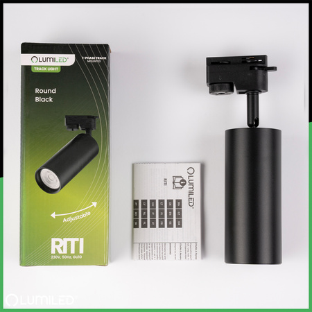 1-Phasen Strahler GU10, Schieneinstrahler Schwarz RITI LUMILED