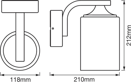 Außenwandleuchte Fassade Wandleuchte Schwarz IP43 ENDURA CLASSIC Laterne Zylinder E27 LEDVANCE