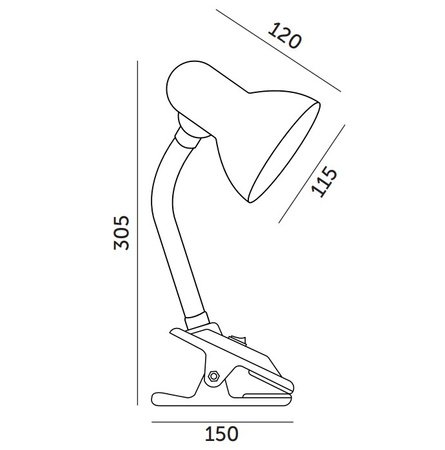 Schreibtischlampe Schule Tischlampe E27 Clip Schwarz Lumek Kobi