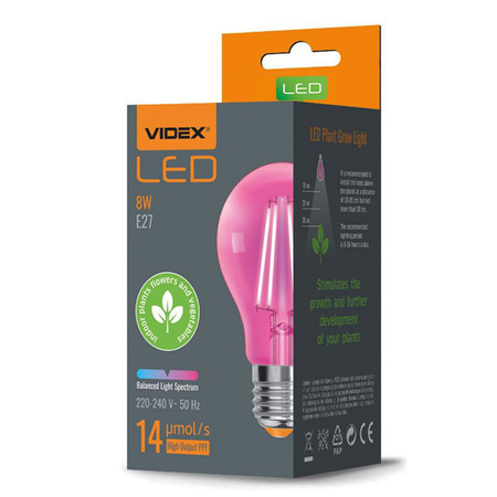 E27 8W LED Lampen FITO VIDEOX Pflanzenwachstumslampe