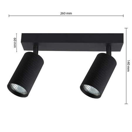 Spot Tuba Deckenleuchte Reflektor Halogenleuchte 2x GU10 Moving Black Lucerno Masterled