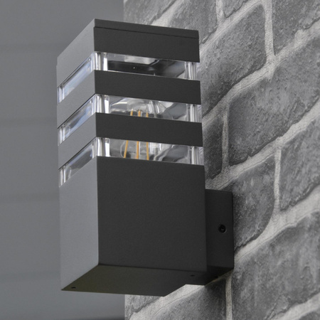 Garten-Wandleuchte gerade LED-Fassadenleuchte E27 TEKSAS graphit GOLDLUX (Polux)