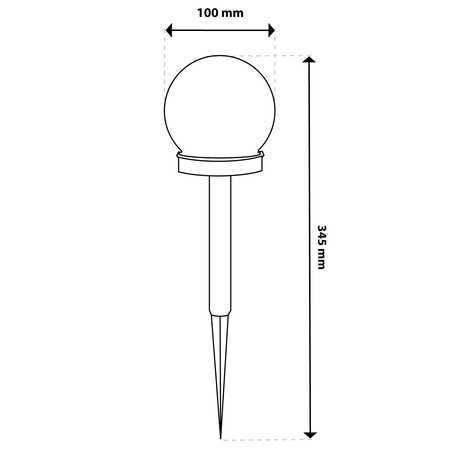 LED Solarbetriebene Gartenlampe WEISSE KUGEL 10cm GOLDLUX (Polux)
