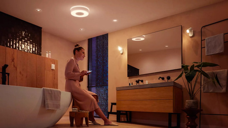 Plafond LED Xamento Deckenleuchte für Badezimmer Weiß 33.5W 38cm IP44 CCT RGB PHILIPS HUE Bluetooth