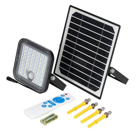 LED Fluter Solarlampe 10W 4000K 1500lm IP65 Bewegungssensor + Fernbedienung KOBI