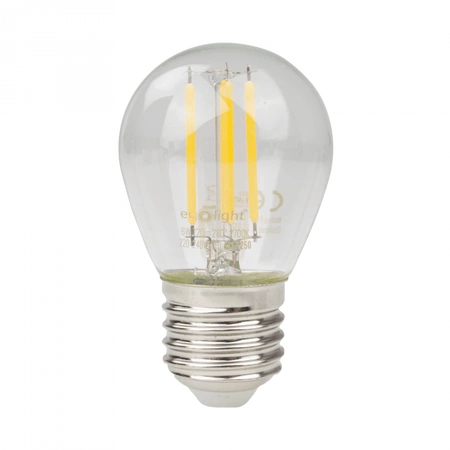 LED Birne Kugel P45 E27 6W 720lm 2700K Warm FILAMENT Ecolight