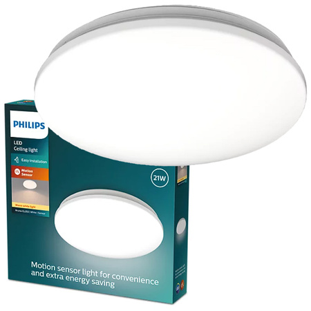 LED Plafond Deckenleuchte 21W 2500lm 2700K mit Dämmerungssensor Weiß Acuna Philips