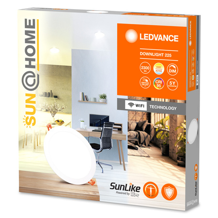 LED-Einbauleuchte 22W 1500lm Downlight CCT Dimmbar Ra ≥ 95 23cm rund SUN@HOME LEDVANCE
