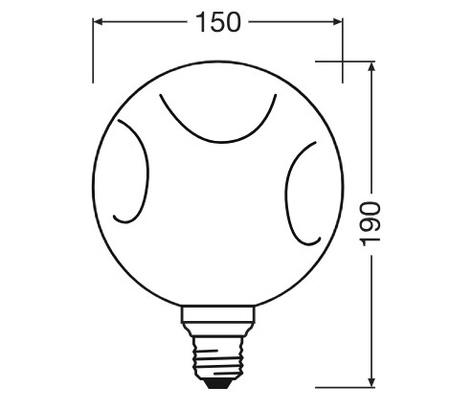 LED-Lampe E27 Sphere 3.5W 300lm 2700K Warm Dekorativ Schwarz ELECTRO GLASS MEDIUM Osram