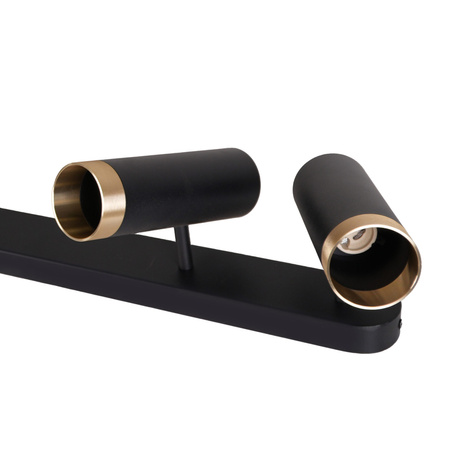 Wand- und Deckenstrahlerleuchte 3x GU10 Schwarzgold FADO Sanico Goldlux