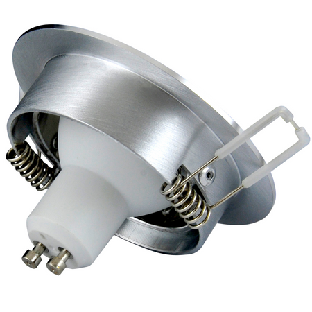 SUN OLAL Deckeneinbauleuchte silber glänzendes Aluminium GOLDLUX (Polux) + LED GU10 3,5 W