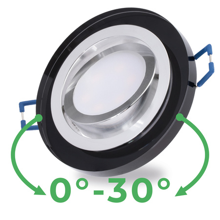 Glas-Einbaustrahler GU10, MR16 Einbauspot HALOGEN Runde beweglich Schwarz ARIAN LUMILED