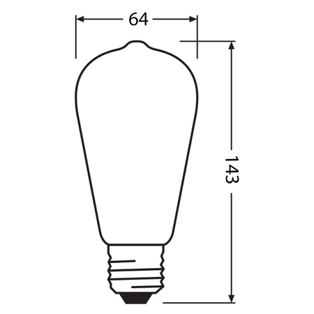 LED Lampen ST64 E27 6.5W = 55W 730lm 2700K Warmweiß FILAMENT LEDVANCE