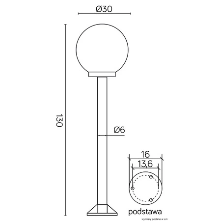 Außenstehende Gartenleuchte POST Balls K 5002/2/K 300 E27130cm Su-Ma