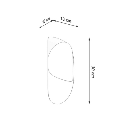 LED TEAR G9Wandleuchte Top Oval Schwarz SOLLUX