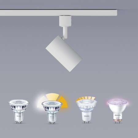 Hängebus-Lichtkit 1m + 3x LED GU10 Einphasig Weiß EasyLink Zilo Philips