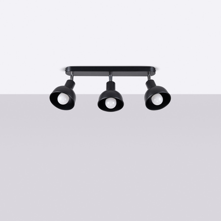 Deckenleuchte ELBA 3xE27 Reflektor Moving Black Loft SOLLUX