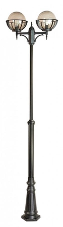 Outdoor-Gartenlampenmast LATERNE E27 Kugeln mit Korb 250 OGMWN 2 KPO 250 185-285cm schwarz Su-Ma