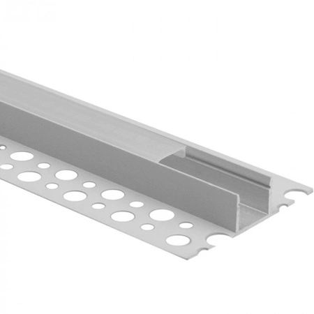 LED-Anbauprofil aus weißem Aluminium für Gipskarton / Gipskarton 2m mit mattiertem Diffusor und Ecolight-Endkappen