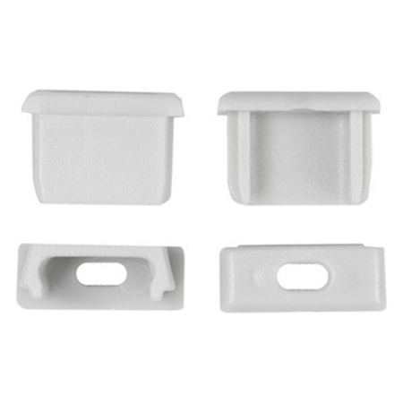 Aluminiumprofil für LED-Streifen weiß Einbau/Aufbau 2m mit mattiertem Lampenschirm und Ecolight-Endkappen