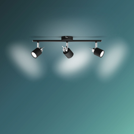 MERANTI Deckenleuchte 3x GU10 Wandmontage Reflektor Beweglich Schwarz PHILIPS