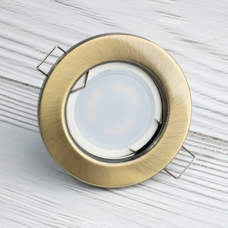 Einbaustrahler GU10, MR16 Einbauspot HALOGEN Runde Fest Antik Blech LUMILED