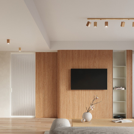 Deckenleuchte KEKE 4xGU10 Reflektor Halogen Leuchte 80cm Eiche SOLLUX