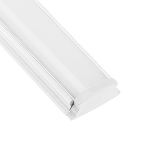 Anodisiertes Aluminium LED-Profil KM24 mit Klarglasabdeckung und Endkappen, 1m Silber LUMILED