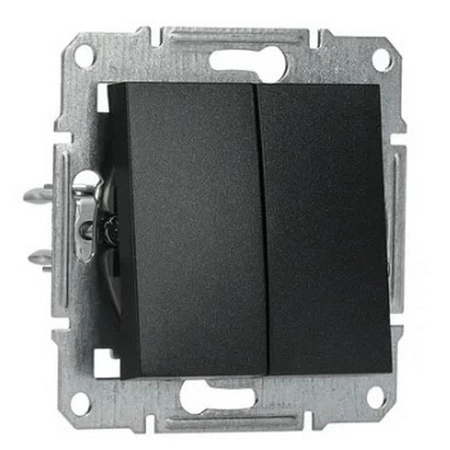 Doppelter Treppenlichtschalter Bipolar ohne Rahmen Unterputzmontage Asfora IP20 Anthrazit