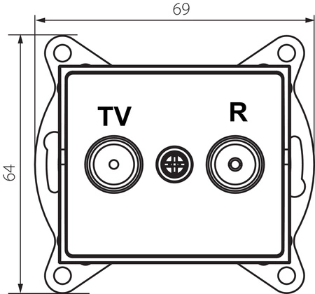 Antennenbuchse RTV-Buchse Vierkant Graphit LOGI Kanlux