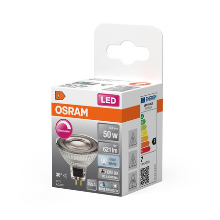 GU5.3 MR16 LED Lampe 8W = 50W 670lm 4000K Neutral 36° CRI90 12V OSRAM SUPERSTAR+ Dimmbar