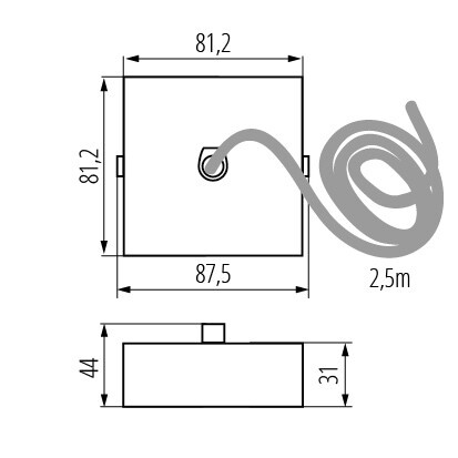 Kabel für LED-Linearleuchte Weiß 2,5m ALIN Kanlux