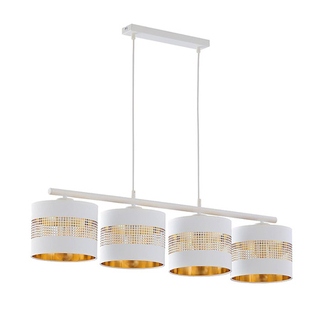 TAGO WHITE Deckenhänger Kronleuchter Weiß-Gold Modern 4xE27 3224 TK Lighting