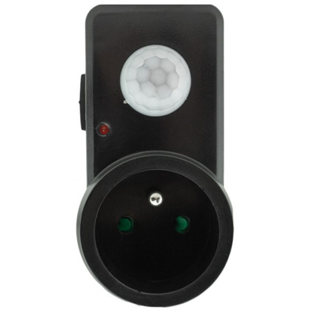 PIR-Bewegungs- und Dämmerungssensor für 120°-Steckdose 9 m Innenbereich Schwarz