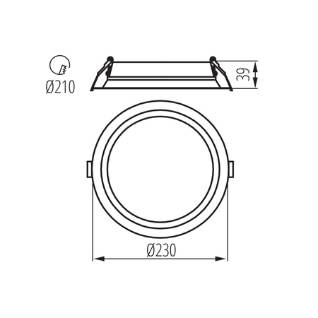 LED-Deckeneinbauleuchte 29,4W 3260lm CCT CRI90 90° Rund Weiß TIBERI Kanlux