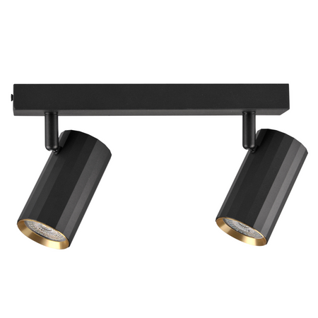 Wand- & Deckenstrahler 2x GU10 Schwarz Gold NICEA Sanico Goldlux