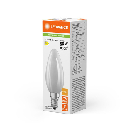 LED-Kerzenbirne E14 B35 5.9W = 60W 806lm 2700K Warm 300° Dimmbar Ledvance