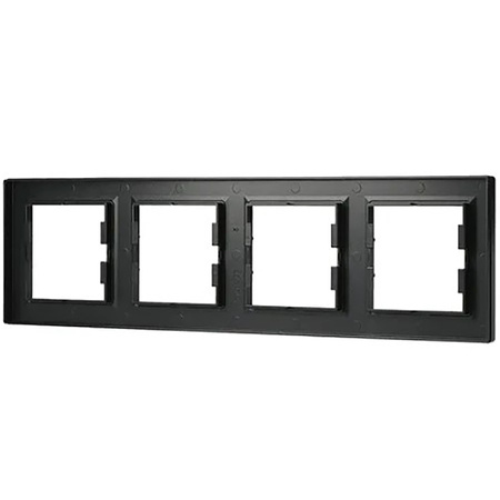 4-fach horizontaler Rahmen für die Vierfachsteckdose Asfora Anthrazit