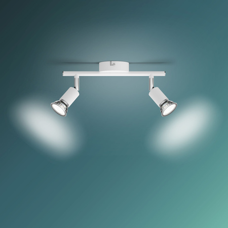 Deckenleuchte LIMBALI 2x GU10 Wandleuchte Reflektor beweglich Weiß PHILIPS