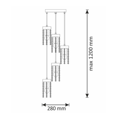 Decke Hängelampe 5x E27 Zlots Gea Sanico Goldlux