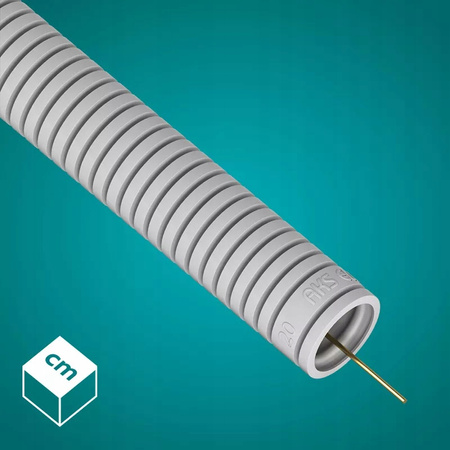 Wellrohr RKGL 20 mm 320N Leitung mit Fernbedienung für Kabelschutz 25m Grau AKS ZIELONKA
